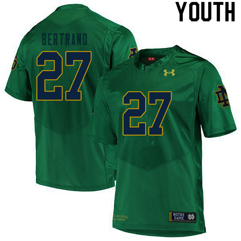 Youth NCAA Notre Dame Fighting Irish #27 JD Bertrand Stitched College Under Armour Authentic Green Football Jersey XJ10P20SV